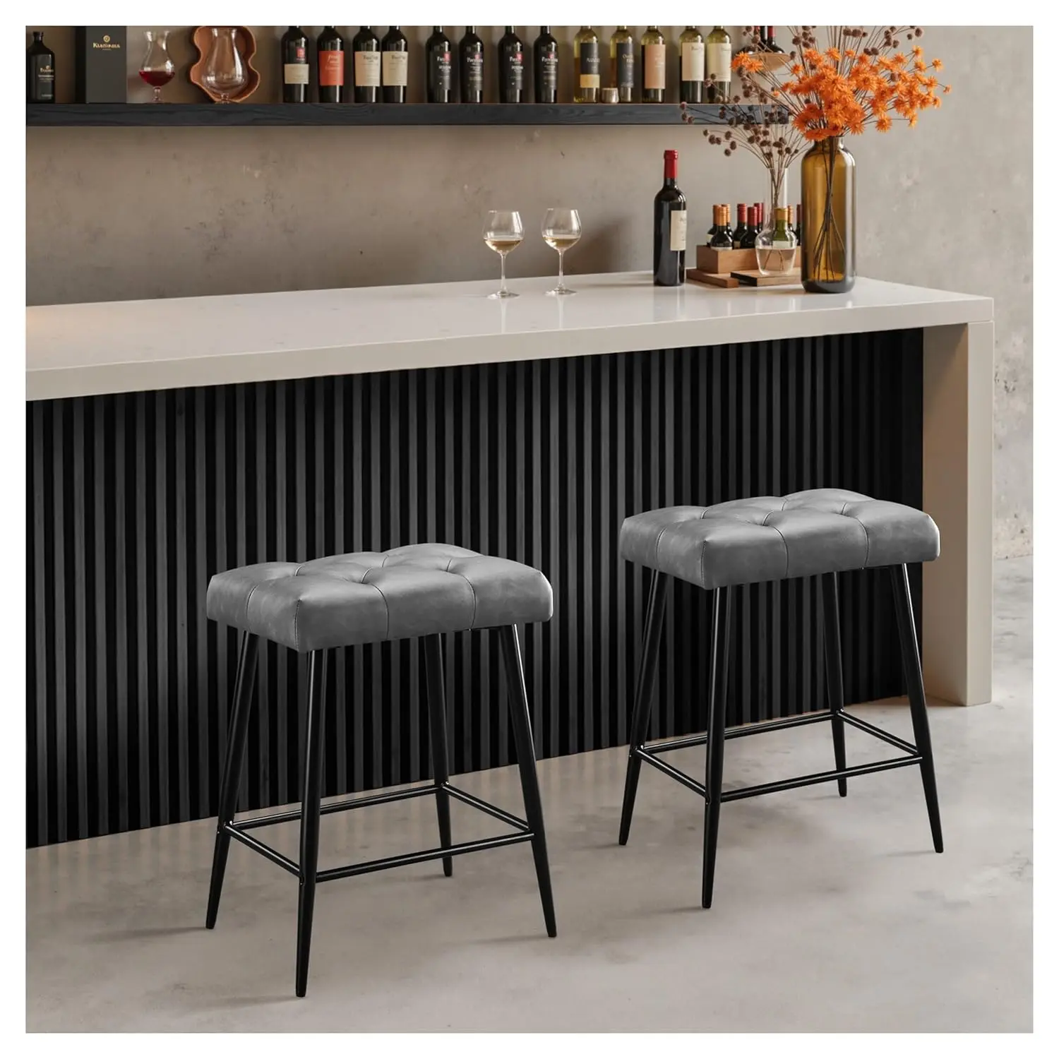 

Bar Stools Set Of 2, Counter Height Bar Stools For Kitchen Island, 24 Inch Modern Bar Stool For Kitchen Counter,, Customized