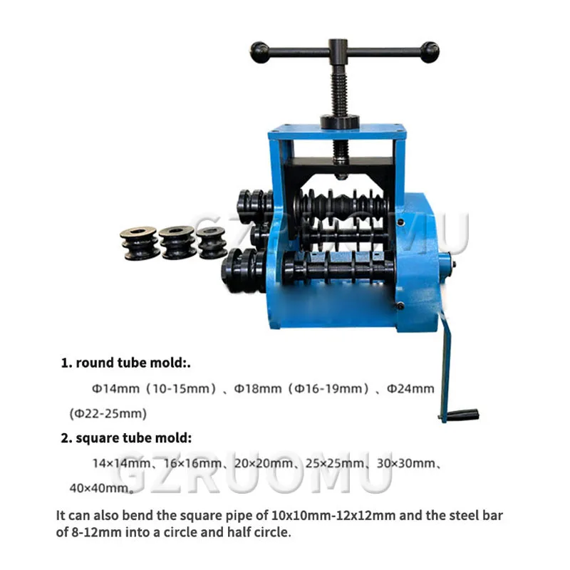 DH-SG Pipe Bender Manual Bench Steel Pipe Bending Kit With Multiple Dies Multi-function Compact Flat Rod Brake Bending Tool