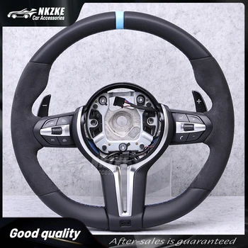 Het stuurwiel geschikt voor Bmw F30 F10 F31 F20 E60 E90 is gemaakt van Alcantara-materiaal en sportstuurauto-accessoires