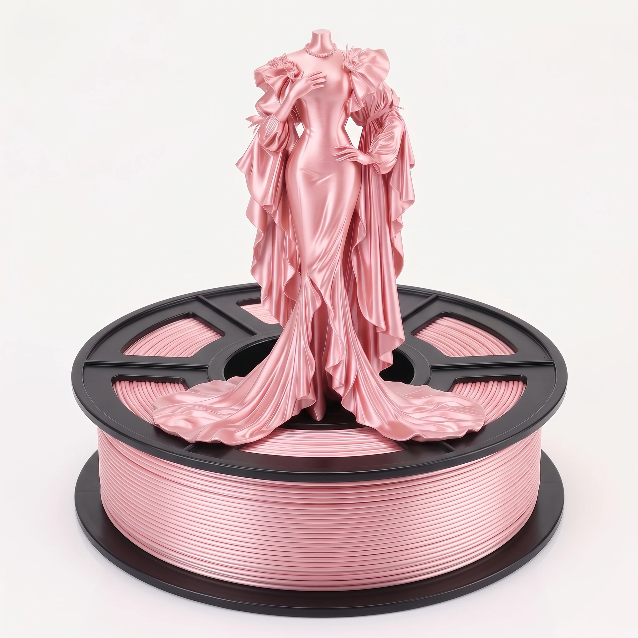 Silk PLA Filament 1.75mm Chrome-Like Gloss Finish Smooth Texture Upgraded Stability 250g for 3D Printing