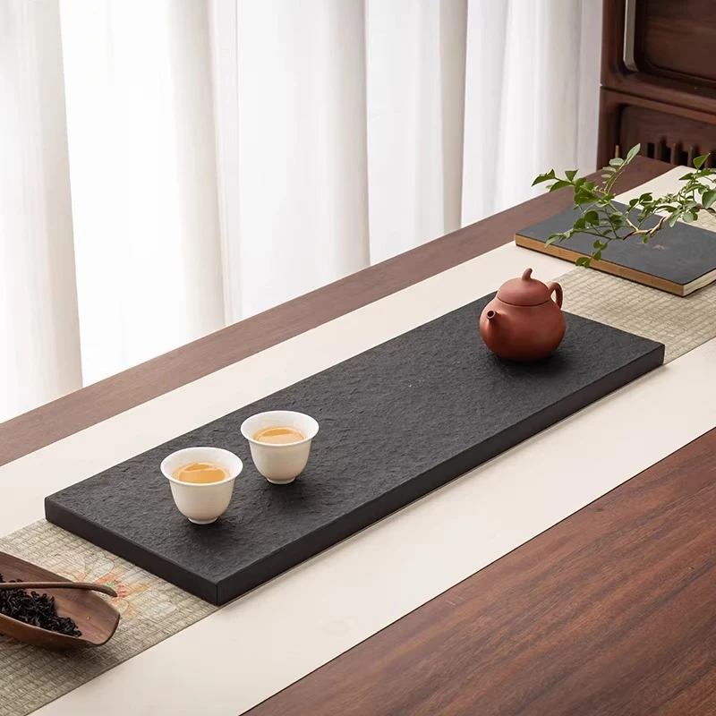 Accessories Tea Tray Gongfu Marble Rectangular Decorative Tea Tray Luxury Tea Stone Natural Stone plateau inox Rectangular Tray