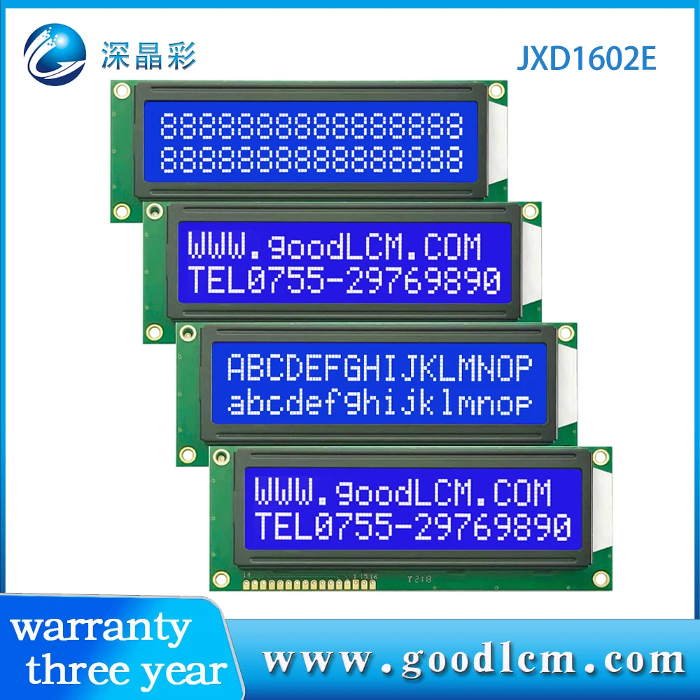 LCD1602E Display Module 16x2 Large Character LCD SCREEN DISPLAY 16X02 5.0V or 3.3V power HD44780 Drive STN blue white display