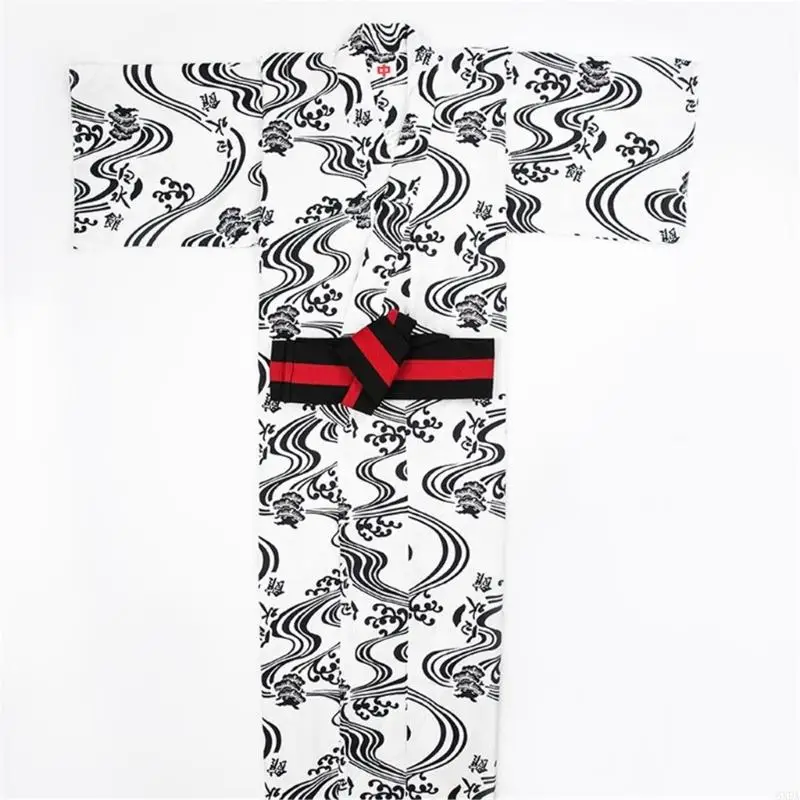 Multi Purpose Kimono Waistband for Men Lightweight Comfortable Adhesive Closure Sash Belt Cultural Festival Essential 6XDA
