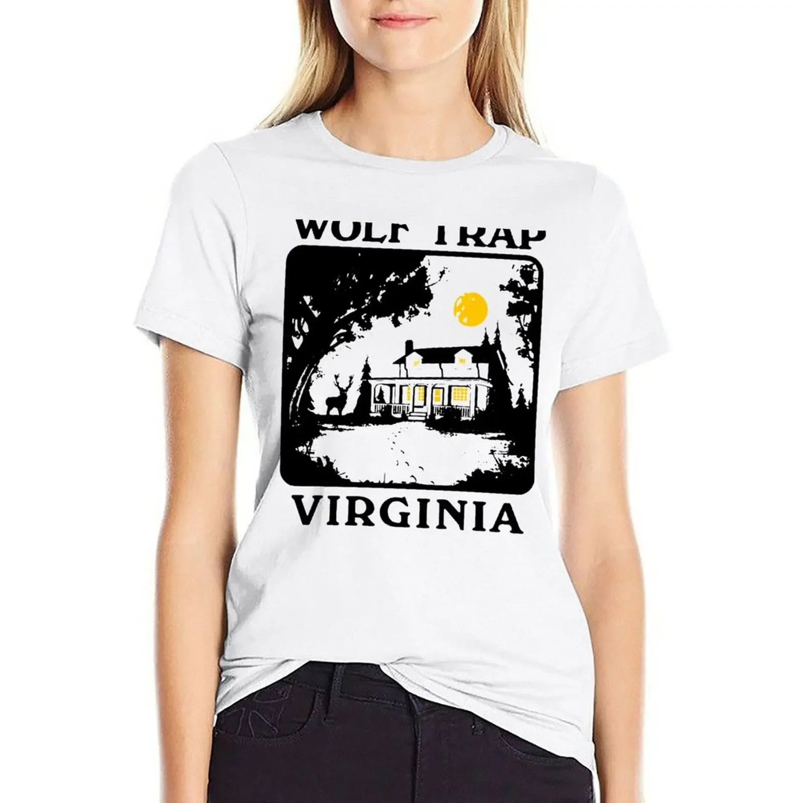 Wolf-Trap-Virginia T-shirt lady clothes funny Top Women