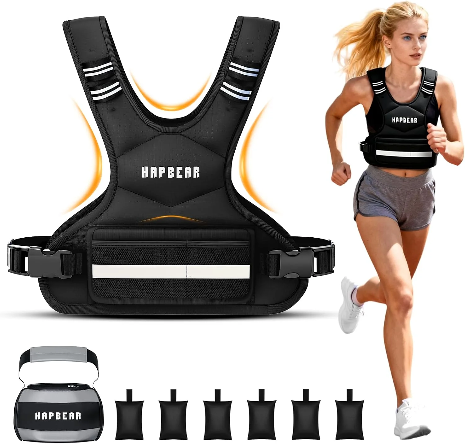 HAPBEAR Weighted Vest for Men and Women Weight Vests Adjustable Strength and Endurance Training Fitness Tactical Running