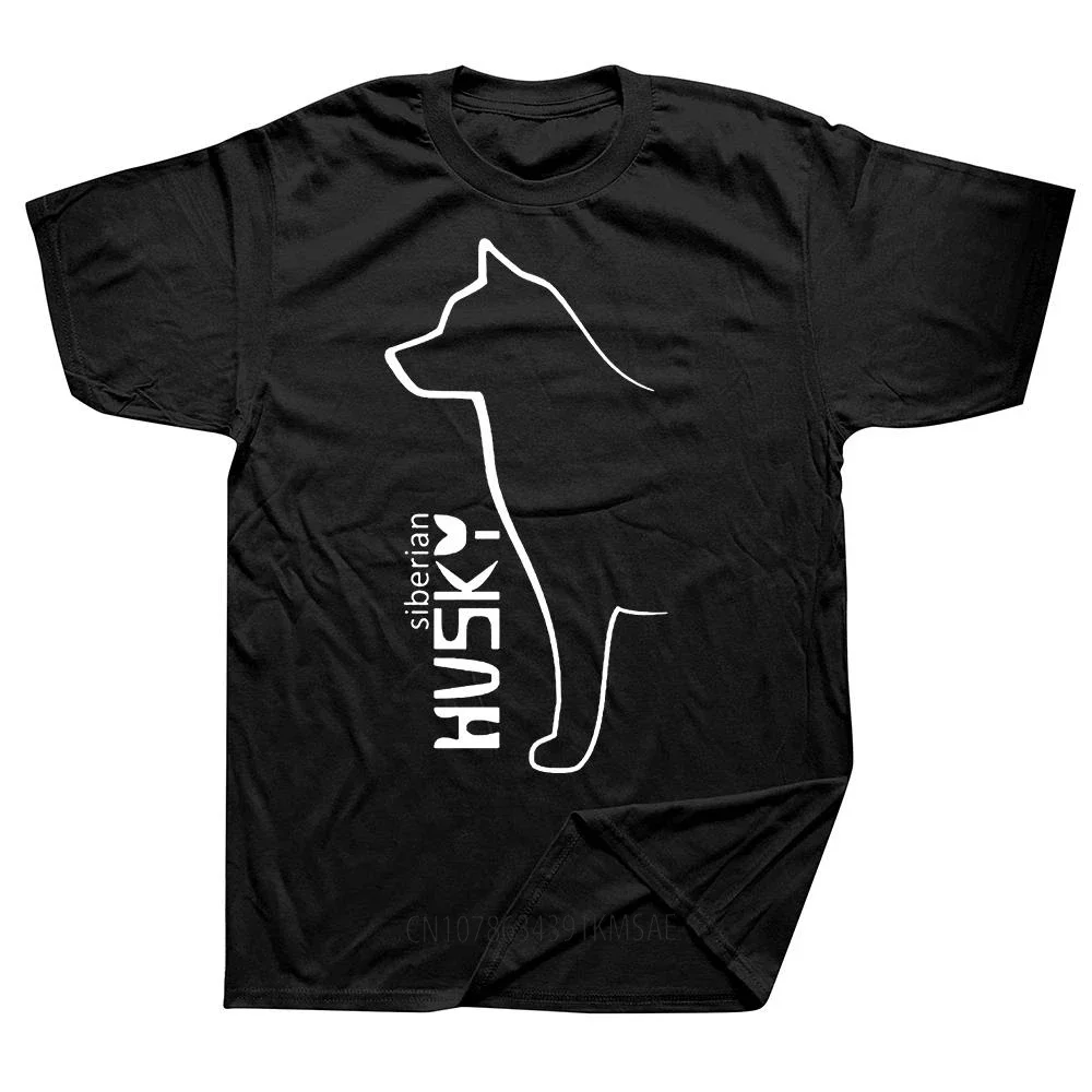 Funny Siberian Husky Dog Puppy T Shirts Summer Graphic Cotton Streetwear Short Sleeve Birthday Gifts T-shirt Mens Clothing