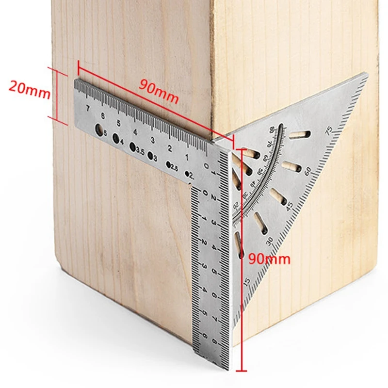 Multifunctional Set of Straight and for Triangle Ruler for Woodworking Use Dropship