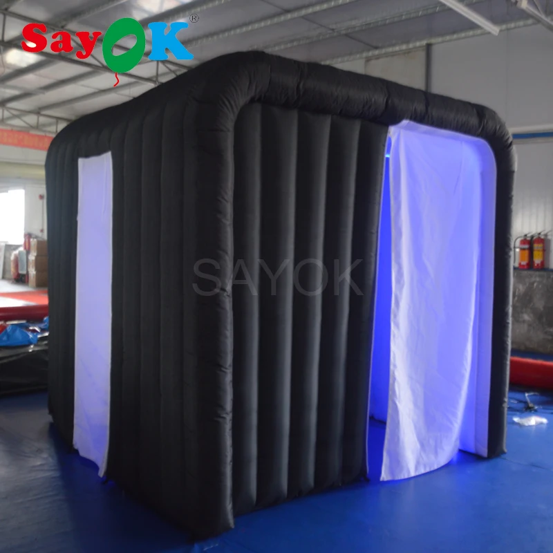 Inflatable Photo Booth Enclosures Inflatable Photo Booth Wedding Backdrop Tent with 2 Doors for Party Event Rental Decor