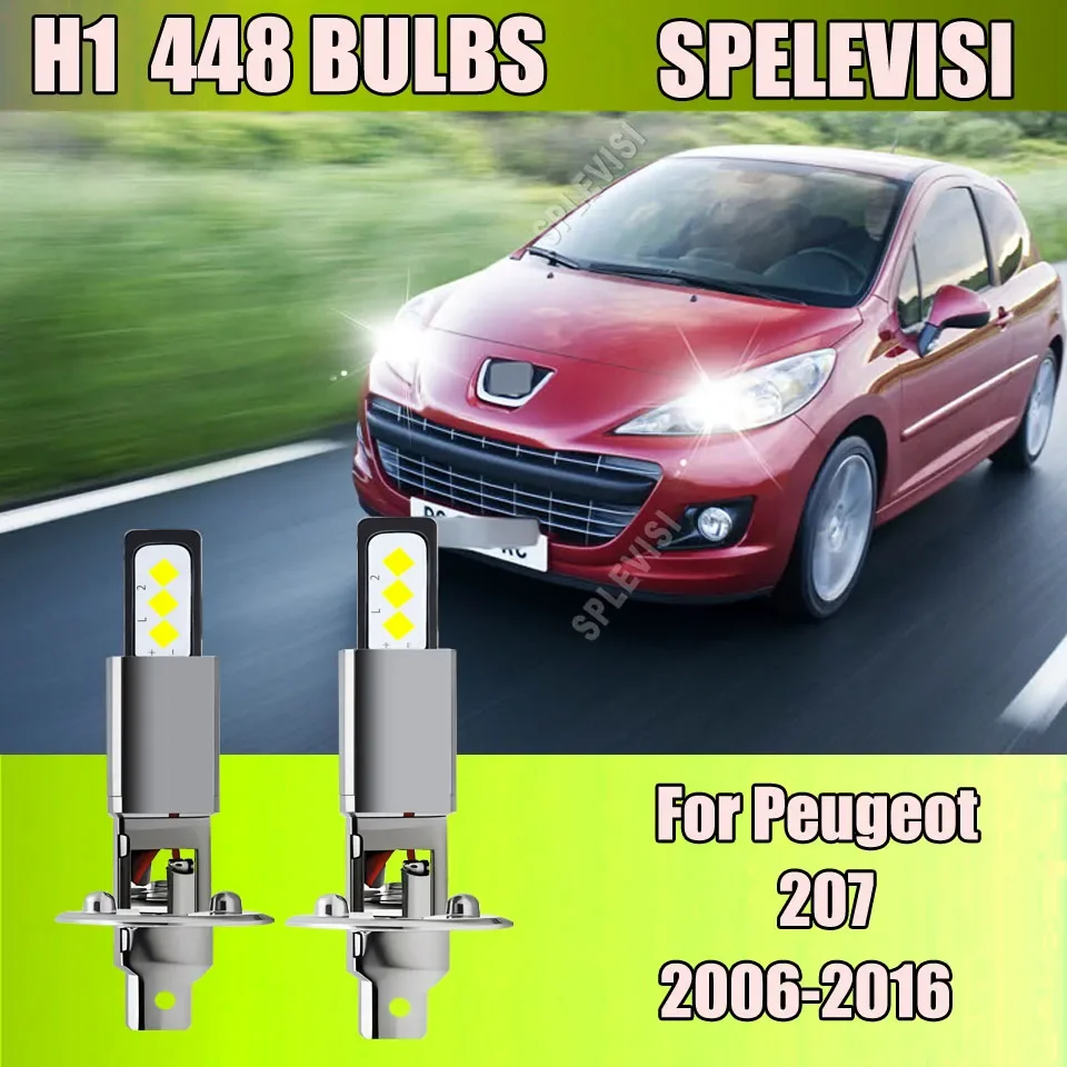 High Beam Bulbs 6500K Perfect Fit Replacement for Halogen For Peugeot 207 2006-2016 2007 2008 2009 2010 2011 2012 2013 2014 2015