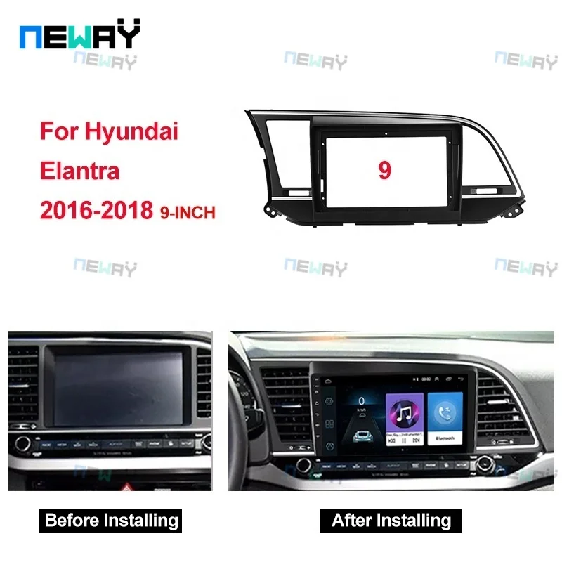 9'' Android Dashboard Car Radio Frame Special Kit For Hyundai ELANTRA 2016-2018 Damage-free Kit Car Fascia