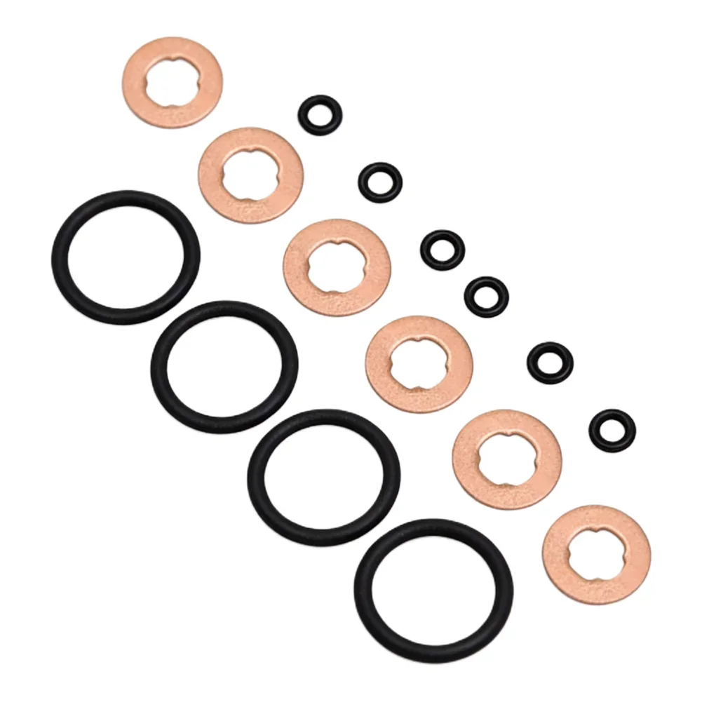 For BMW Engine Injector Washer And O-Ring Seal Set 18 Pieces Supporting OEM Cross-References 13532247156 And 13537794553