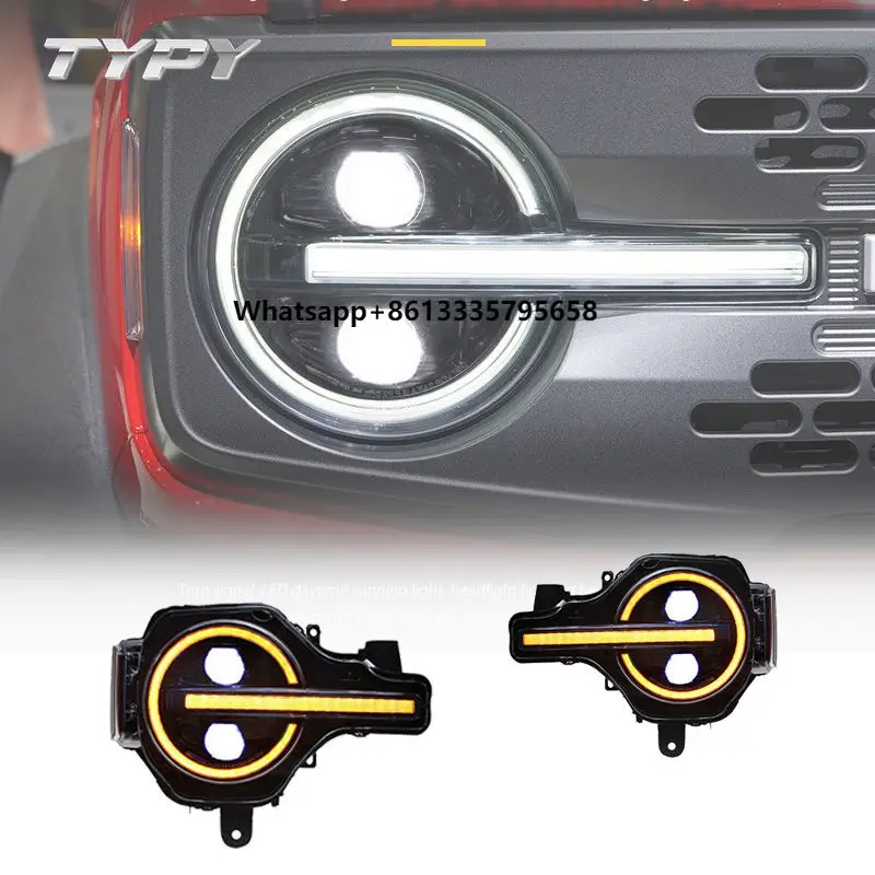 

Car Headlamp Headlights Assembly Modified Head Lamp Head Light LED Daytime Running Lights for FORD Bronco 2020-2022