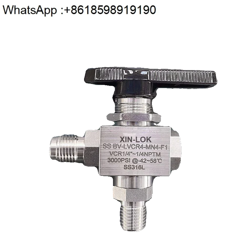 Интерфейс видеомагнитофона для водорода, рукав для карты с резьбой для газа, шаровой кран высокого давления BV, угол 316, прямой шаровой кран