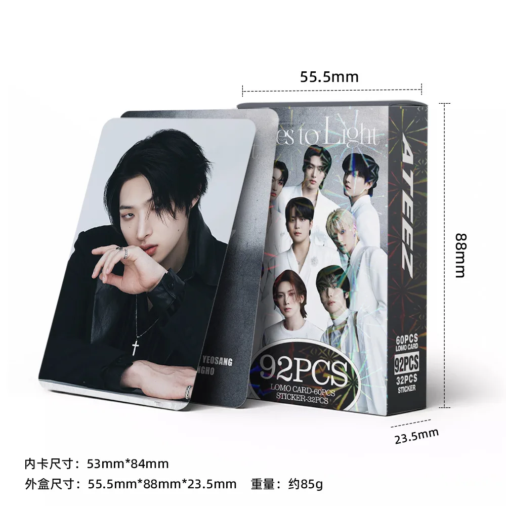 Picture 5: 92Pcs/Set Kpop Idol ATEEZ New Album Ashes To Light Lomo Cards Hongjoong unho Yeosang San HD Printd Photocards Sticker Fans Gift