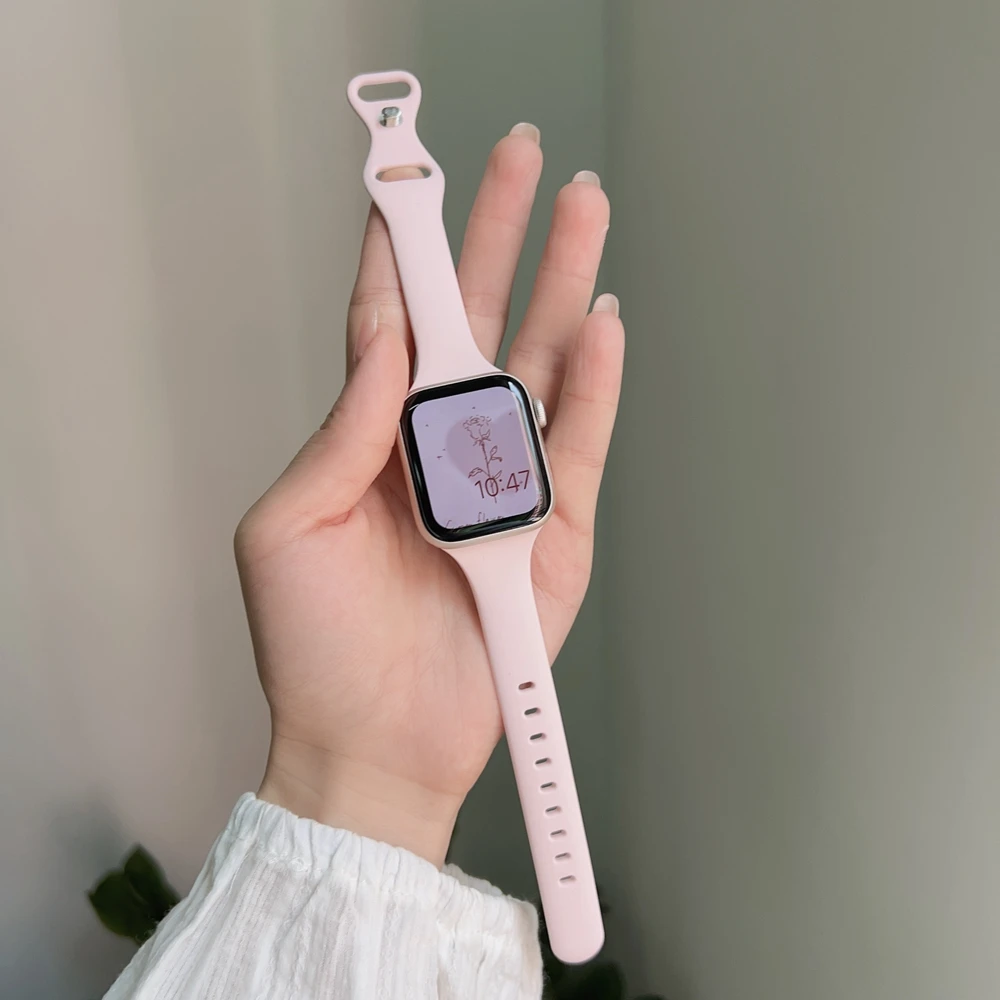 애플 워치 밴드 여성용 실리콘 루프 시리즈 11/10/9/8/7/6 38mm 40mm 41mm 42mm 44mm 45mm 46mm 아이워치 스트랩 고무