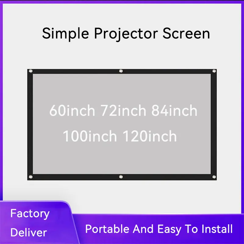 

Thinyou 60inch 72inch 84inch 100inch 4:3 projector screen Matte White Fabric Fiber Glass Simple curtain Wall Mounted