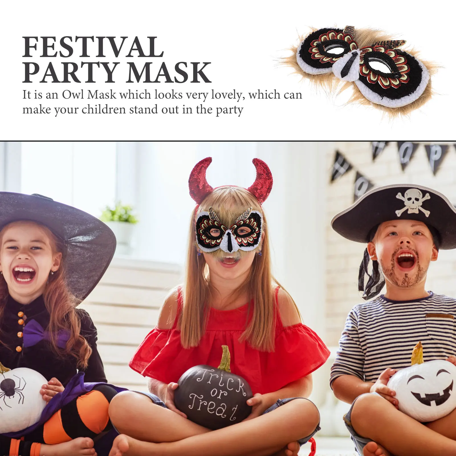 

Kids Owl Mask Decorative Carnival Prop Great For Halloween And Party Celebrations