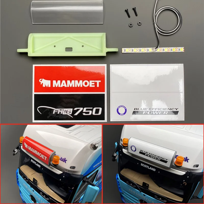 RC Truck LED 5V Sun Visor Light Advertising Light Boxes for 1/14 Tamiya Tipper SCANIA 770S 56368 VOLVO F16 ACTROS BENZ MAN Diy