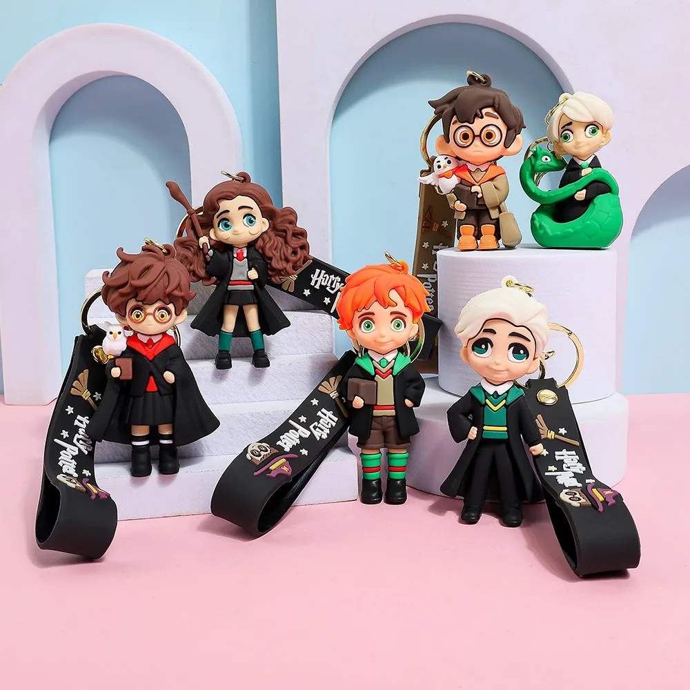 Nuevo Set de Llaveros de Silicona 3D de Alta Calidad de Harry Potter 2026: Figuras de Harry, Hermione, Ron y Draco para Bolsos, Mochilas y Llaves de Coche