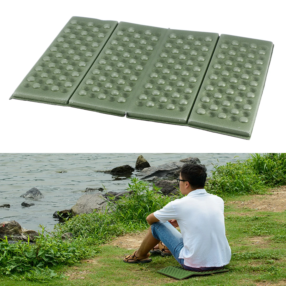 

4pcs Portable Seat Cushion Folding Lightweight Mat For Camping Waterproof Outdoor Use Comfortable Foldable Pad 35G