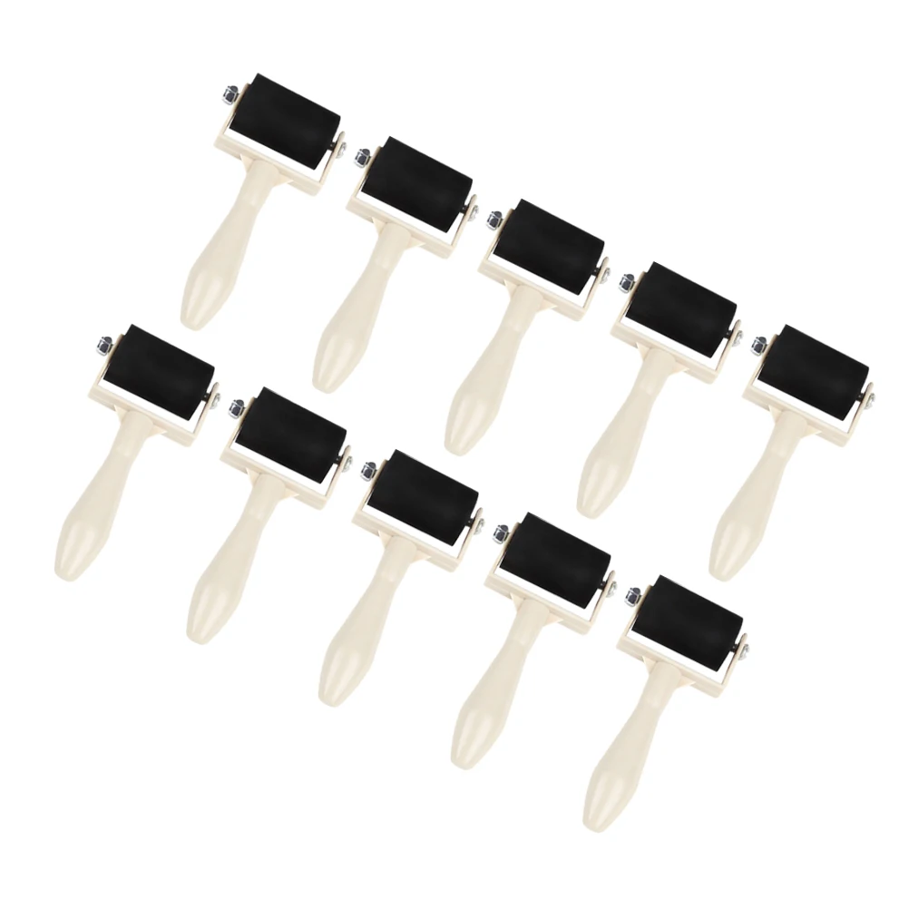 

10pcs Print Roller Tool for Art Kids Handheld Rubber Vinyl Acrylic Clay Wood Glue Craft Smooth Rolling Easy Grip Design