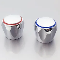 2pcs Hot & Cold Tap Top Head Faucet Cover Chrome Plated Replacement Set Kitchen Bathroom Faucet Handle
