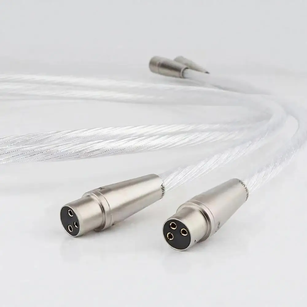 Hi fi RCA Cable 5N OCC Rca to Rca Audio Cable Foil Silver Shield HIFI Stereo Aux Cable Audiophile Wire for Speaker Amplifier DVD