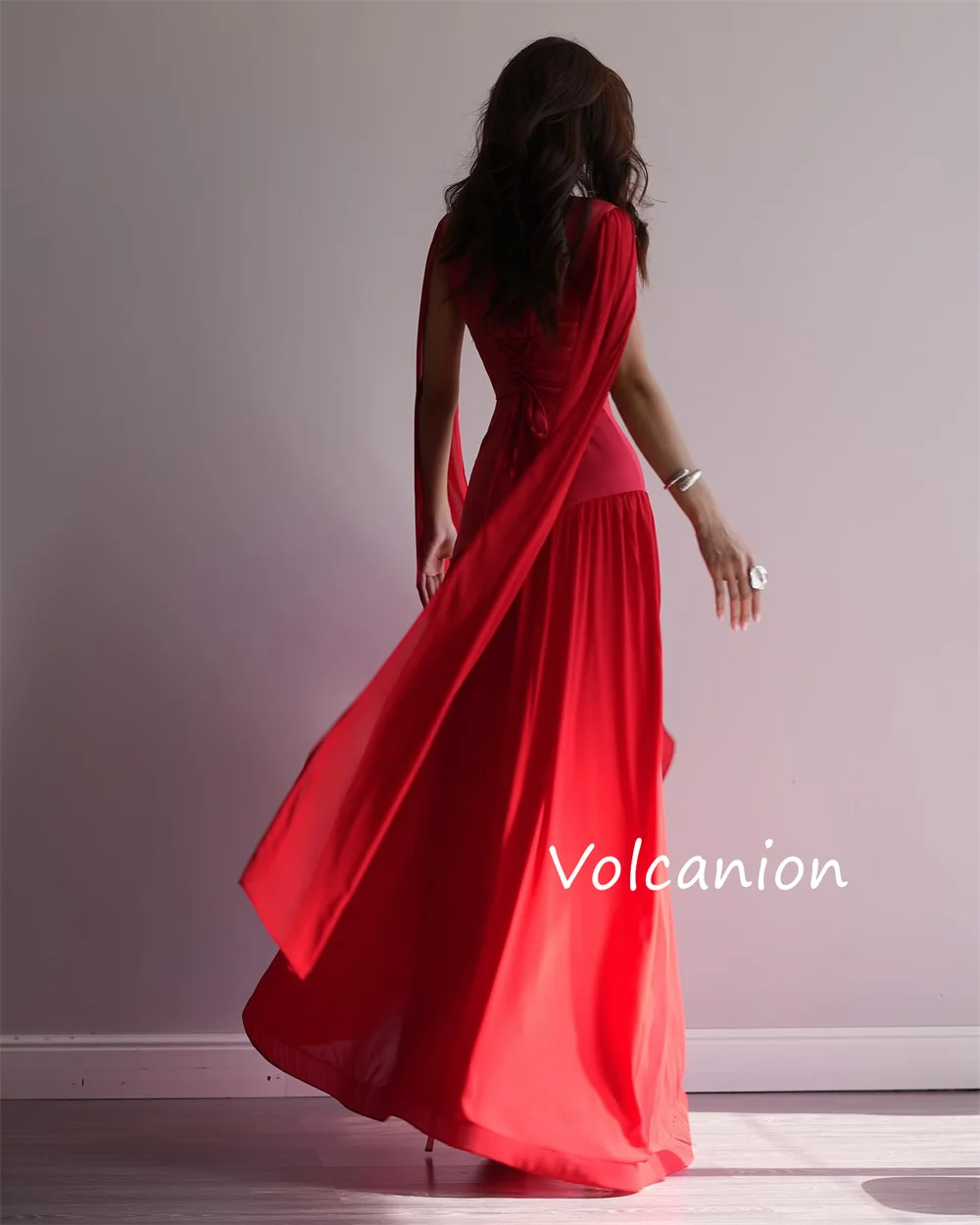 Abiti lunghi gioiello a trapezio con pieghe in jersey squisito personalizzato Occasioni su misura Quinceanera Fashion Sparkle