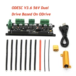 Controlador de Motor BLDC de Doble Accionamiento sin Escobillas ODESC V3.6 de 56V, Alto Rendimiento, Alta Potencia, FOC Basado en ODrive para Modelos de Autos y Barcos RC