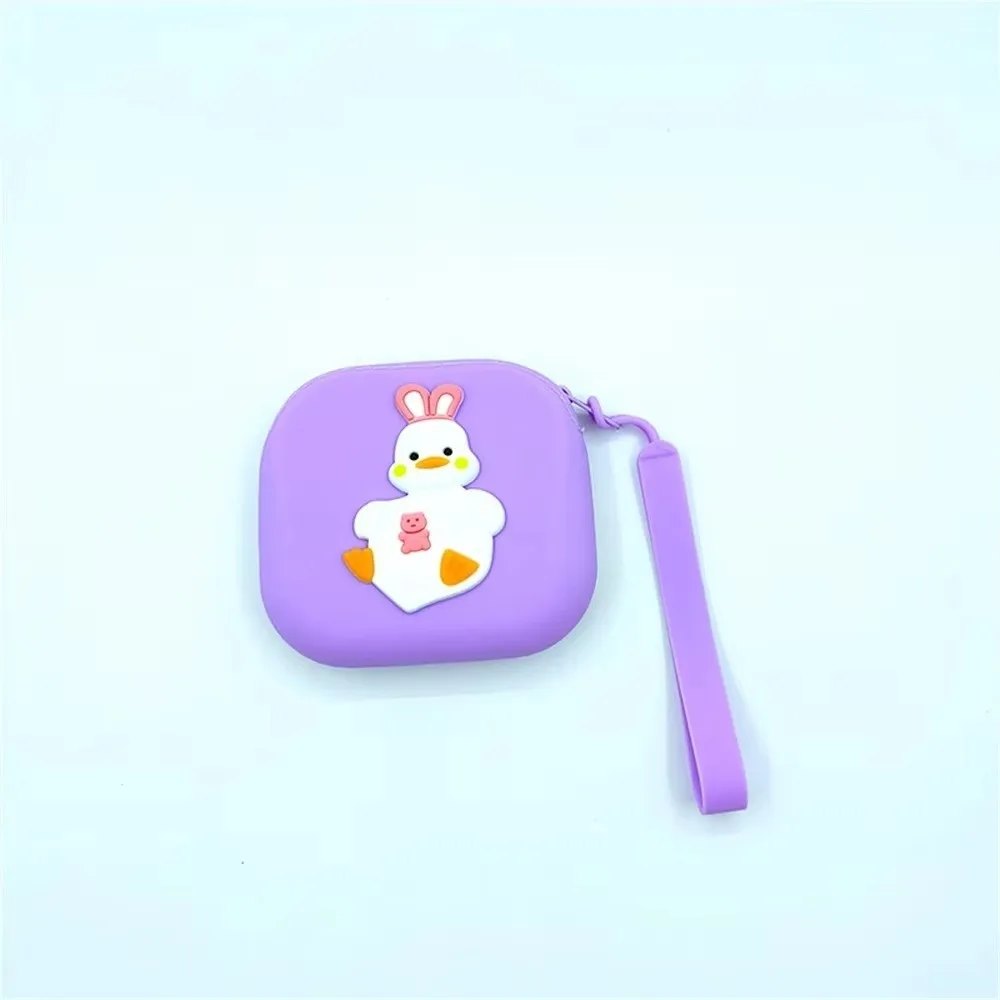 جديد سيليكون محفظة نسائية للعملات المعدنية الكرتون بطة سستة محفظة صغيرة متعددة الأغراض حقيبة التخزين سماعة أحمر الشفاه