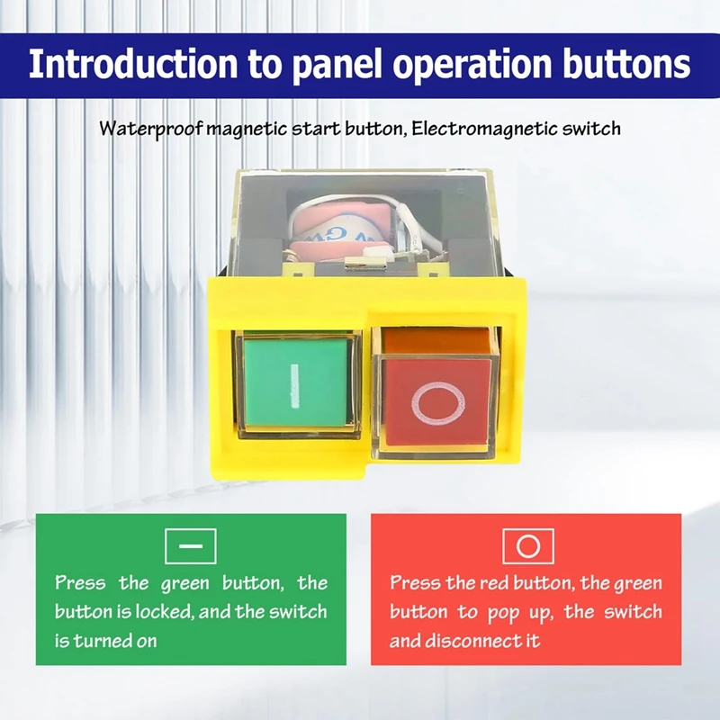 Kjd6 5E4 250V 6A Universal Safety Switch Electromagnetic Waterproof, Against Power Outage Tool Switch, Start Button