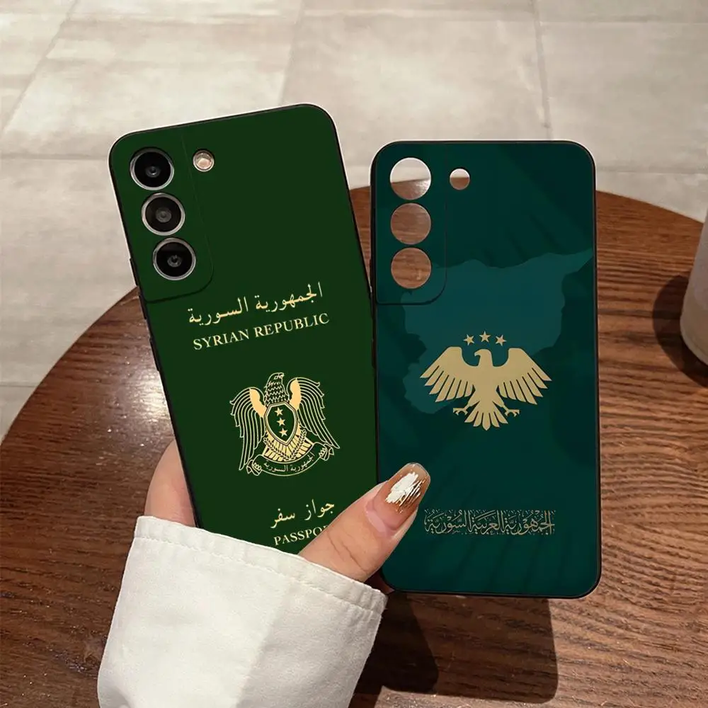Syrische Arabische Republik Reisepass Handyhülle für S23 Samsung S26 S25 S24 Ultra S22 S20 Fe S21 Plus A16 A54 A34 A53 Rückseiten-Cover