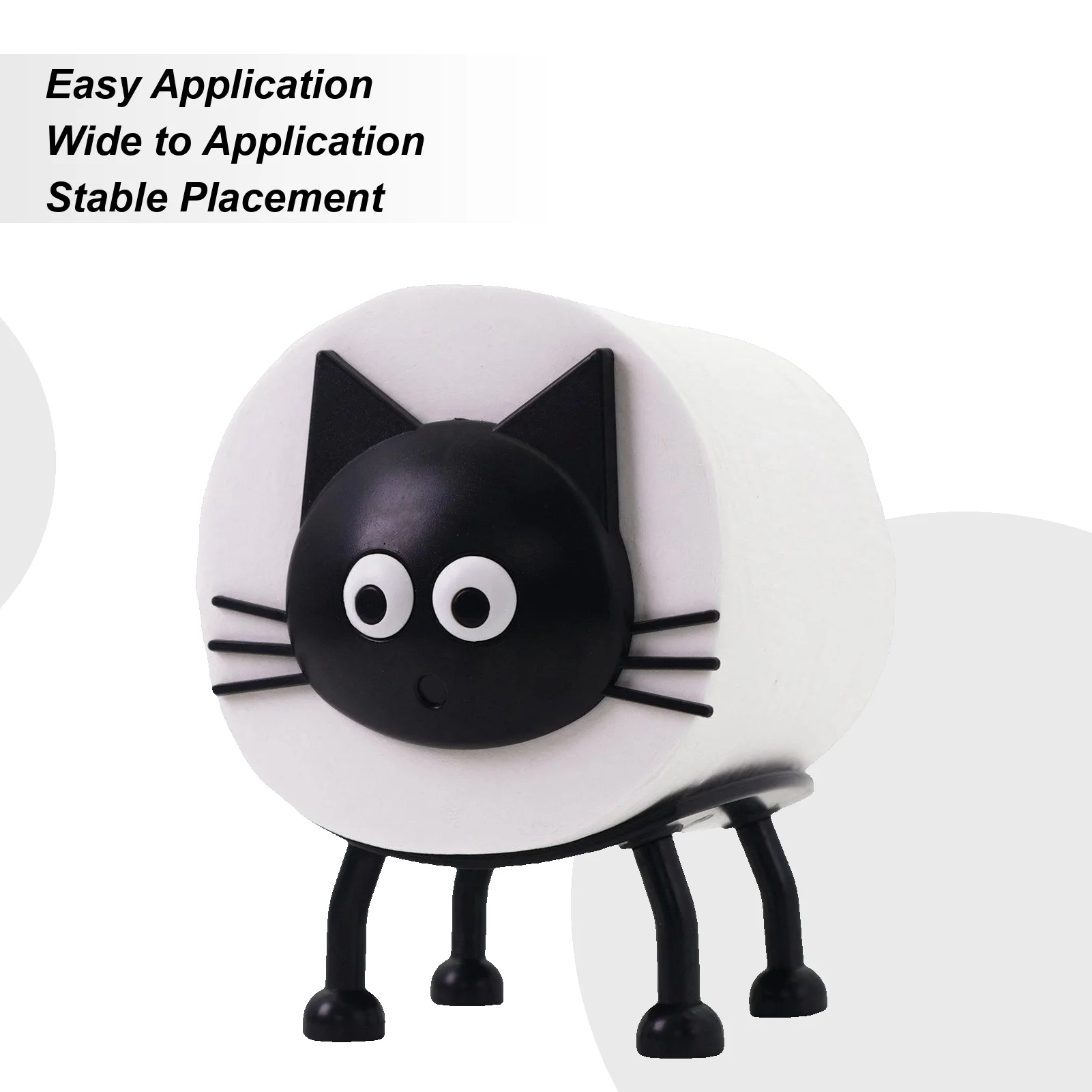 Cat Shaped Toilet Paper Holder 3D Funny Cat Tissue Roll Stand Free Standing Toilet Paper Stand Bathroom Shower Decoration