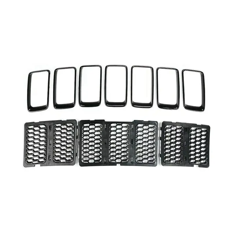 Reliable 10X Front Grille Insert Ring Mesh Trim Cover Kit For Jeep Grand Cherokee 2014-2016