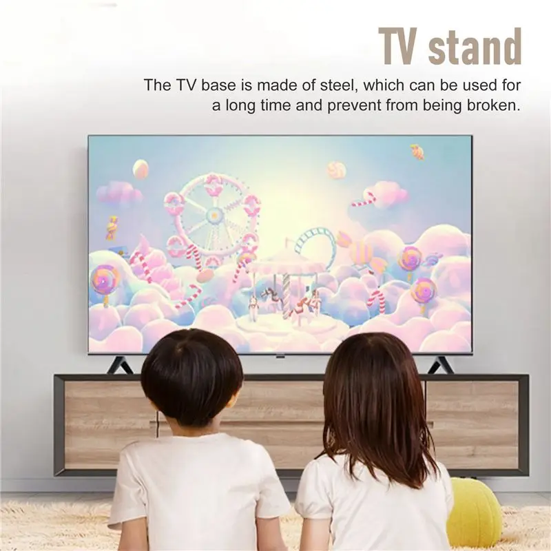 ABJO-Steel TV Base For LCD Pedestal Screen Stand Home Universal Monitor Riser For 32 To 65 Inches
