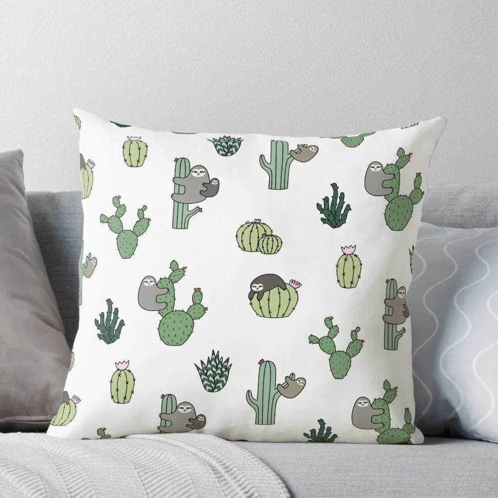 

Cacti Sloths Throw Pillow autumn pillowcase Ornamental Pillow sleeping pillows