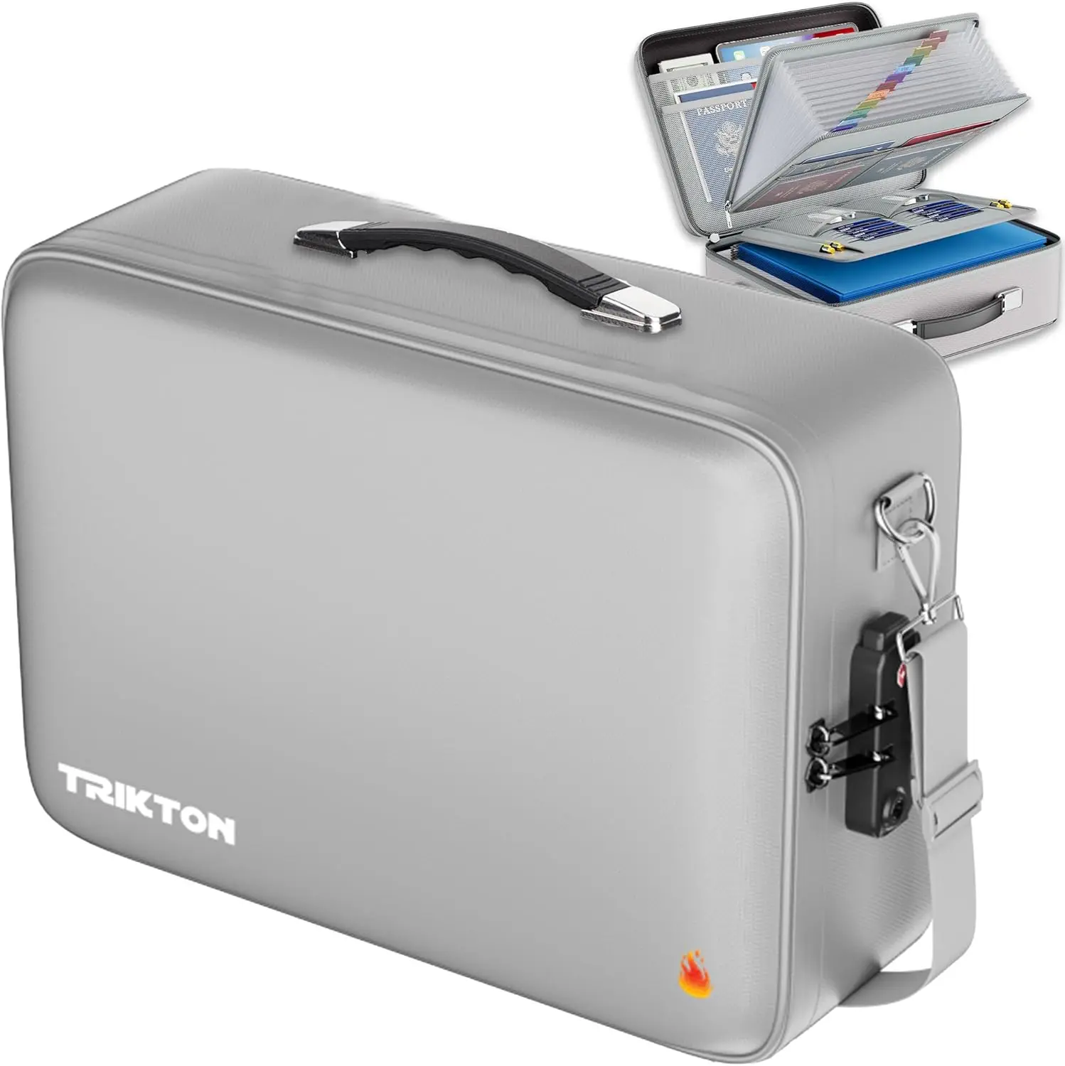 

Огнестойкий и водонепроницаемый кейс для документов с замком TSA — жесткий футляр для файлов, ноутбука, паспорта (17×13×6 дюймов)