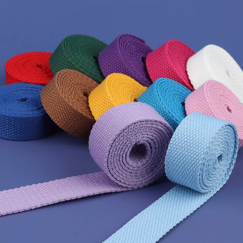 40M 20-50mm Cotton Webbing Backpack Ribbon 2mm Thick Canvas Tape Bags Strap Belt Luggage Sling DIY Sewing Accessories Supply