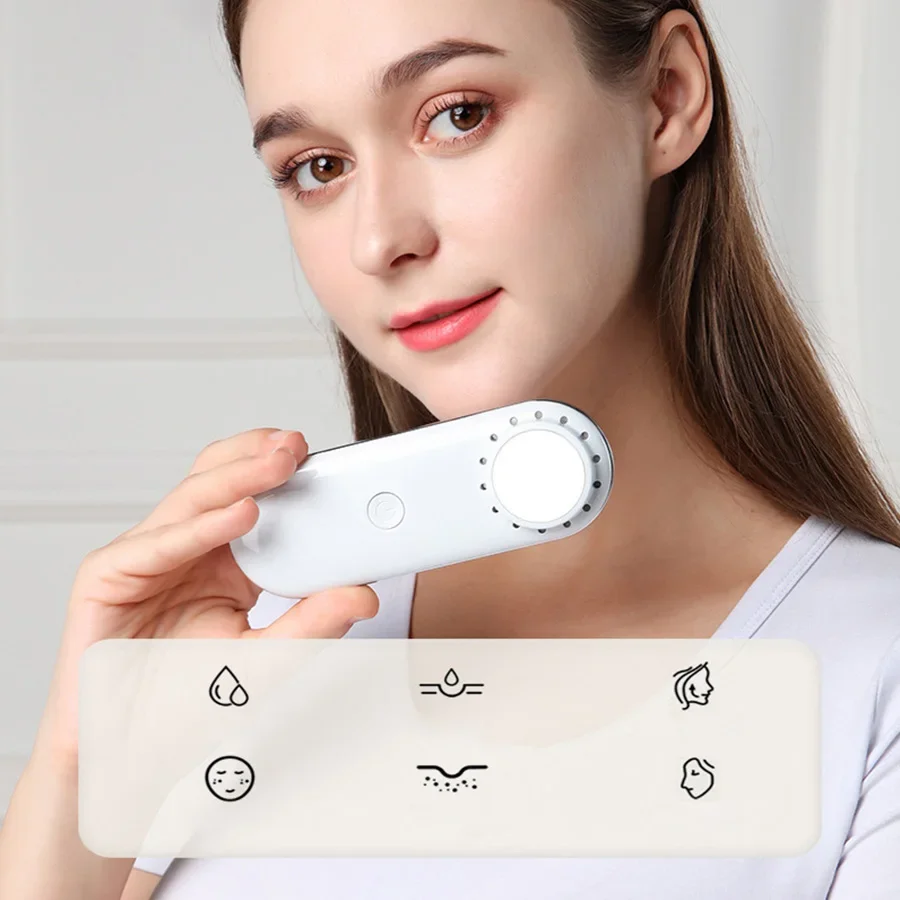 Cool and Hot Vibration Ionic Essence Infusion Face Beauty Device 3 Color Home Use Handheld Care Tool fast shipping