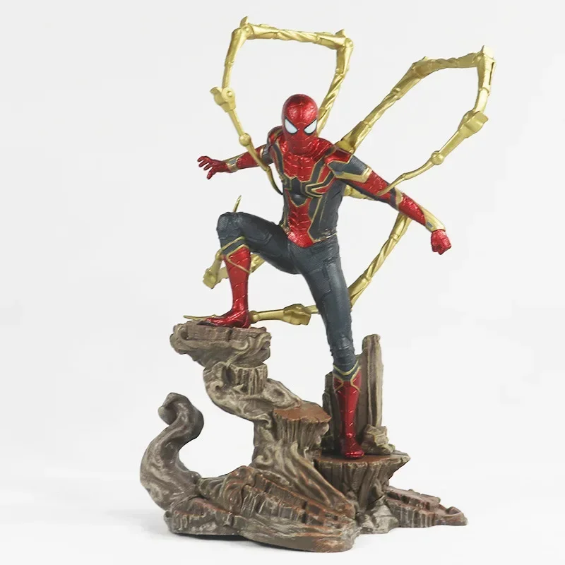 

24cm Movie Peripherals Avengers Iron Spider Man PVC Action Figurine Model Desktop Decoration Children's Birthday Gift Toy