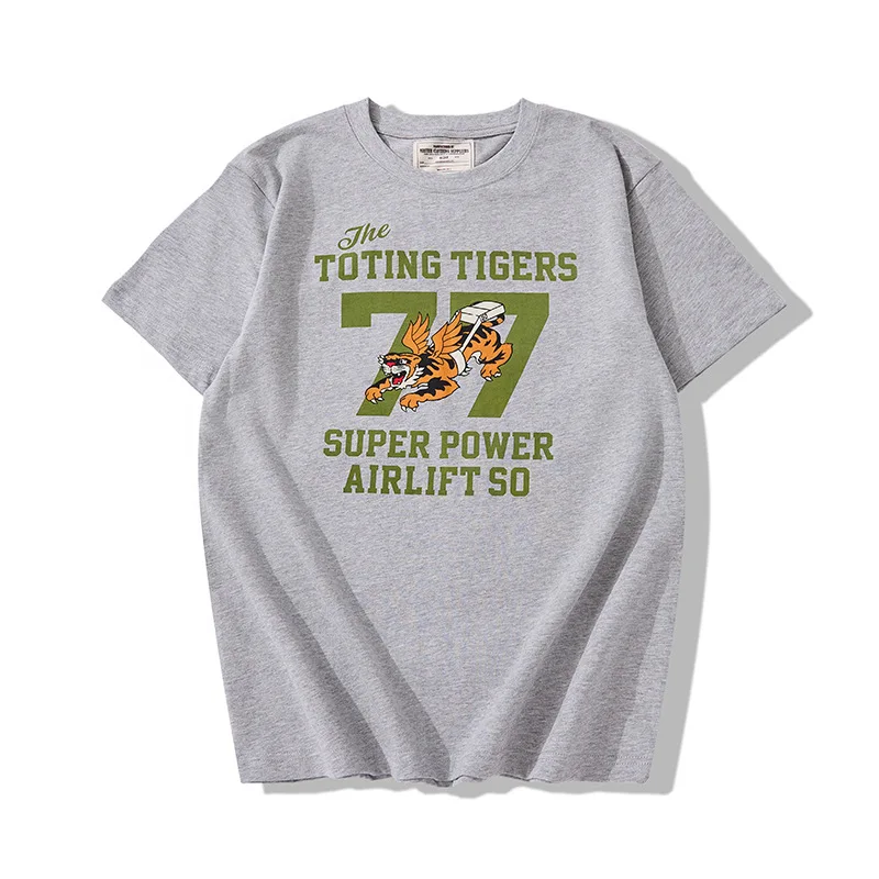 New American Military T-shirt 210g Letter Printed Amikage Round Neck Short Sleeved TEE Retro Casual
