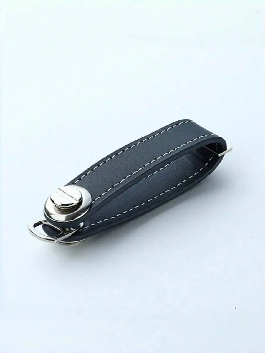 

Leather Car Key Pouch Holder With Snap Button And Ring