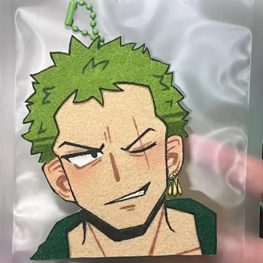 

One Piece woven finished product Jujutsu Kaisen peripheral Zoro green algae gorgeous keychain bag pendant DIY weaving