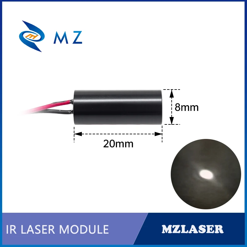 New Compact Infrared Dot Laser Diode Module 780nm D8mm 0.5mW 1mW 5mW 10mW 3V Industrial Grade for Woodworking Machinery