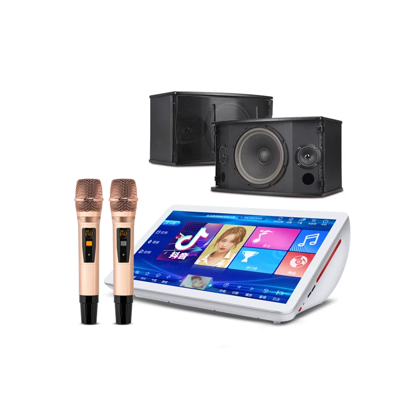 2023 3in1 Home Wireless Microphone 19'' Touch Screen Smart Display 500GB Storage Music/Video/Game Korean Karaoke Speaker