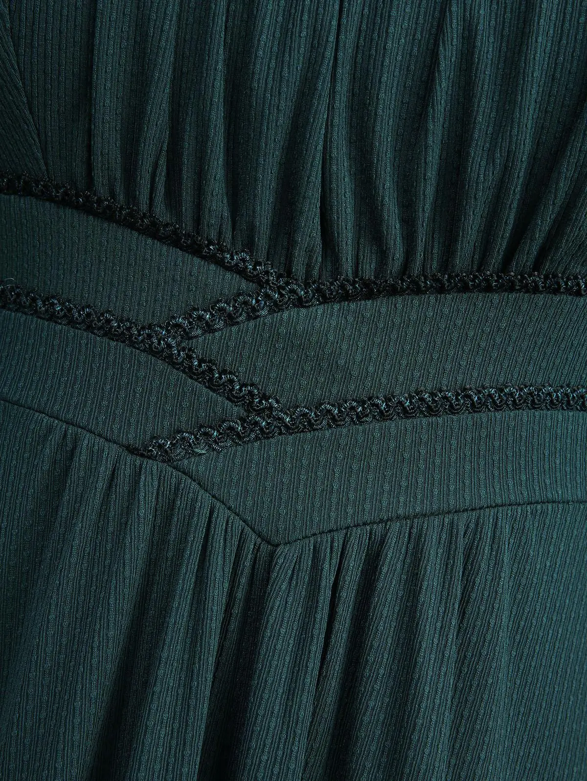 Neue Tiefgrüne Kleider Für Frauen Geraffte Rüschen Panel Sheer Mesh Flare Ärmeln Strukturierte High Low Kleid Herbst Maxi Vestidos