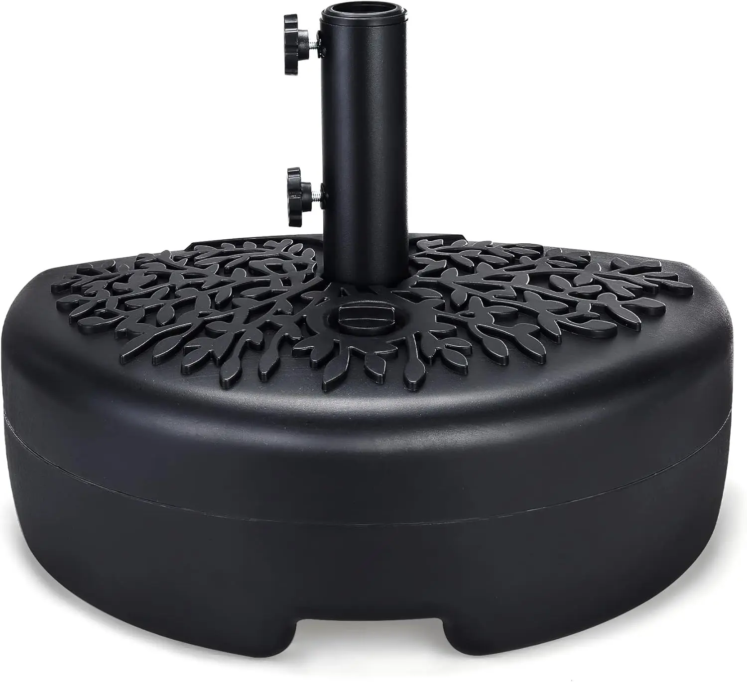 

40lb Half Round Fillable Patio Umbrella Base Stand, 18in, Pole Holder, Water or Sand, Fits Poles Up to 1.9in(48mm) Diame