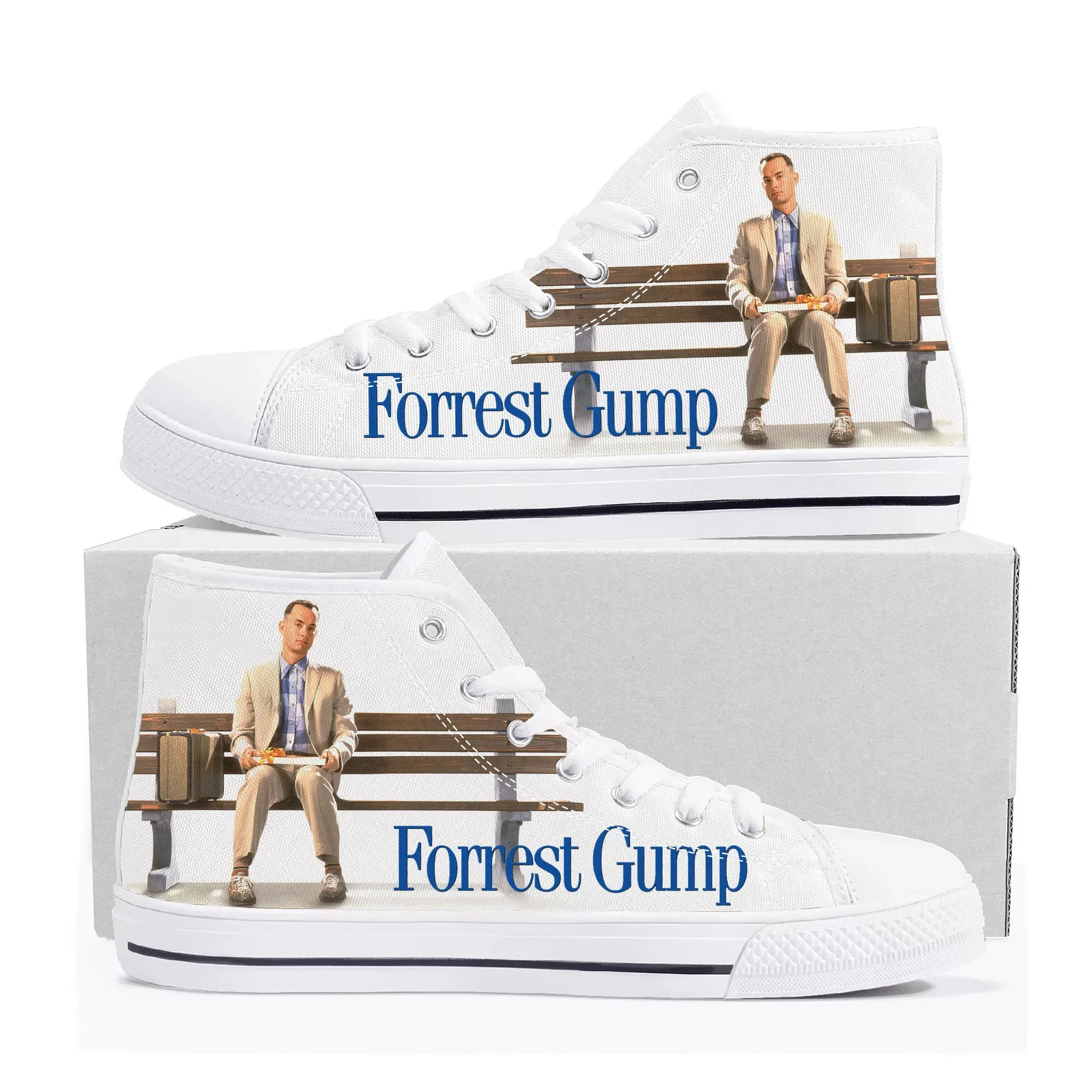 

Forrest Gump Movie Tom Hanks High Top Sneakers Mens Womens Teenager Canvas Sneaker Casual Custom Made Shoes Customize DIY Shoe