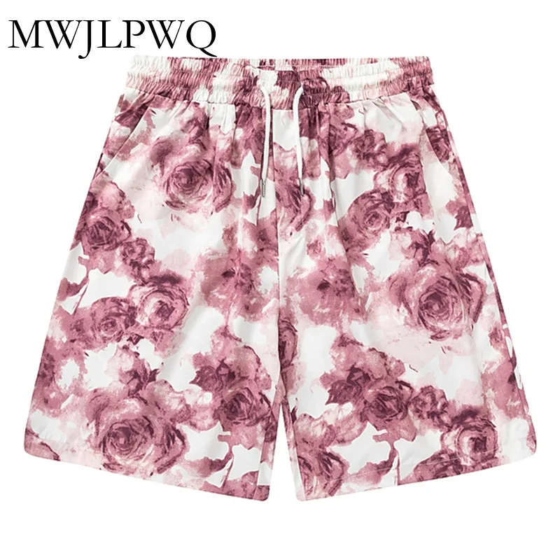 

MWJLPWQ Rose Full Print Design Sense Мужские нишевые быстросохнущие пляжные шорты в стиле хип-хоп Свободные повседневные брюки Vibe 2023 Лето Новинка 010914