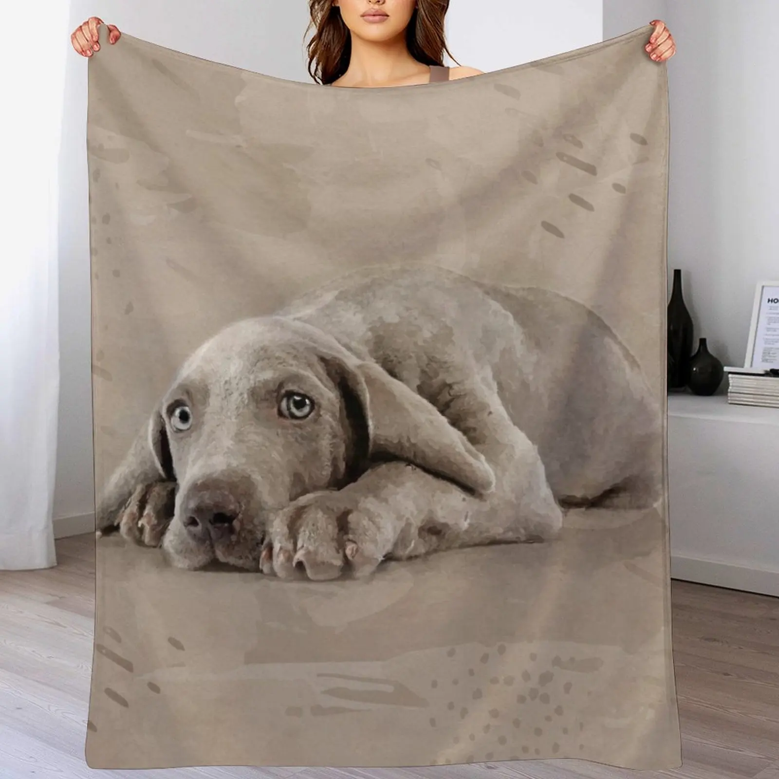 Weimaraner puppy Throw Blanket funny gift decorative Blankets